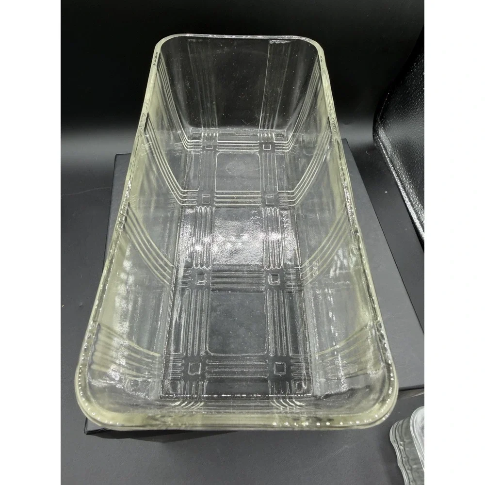 🍇✨ Anchor Hocking Ribbed Clear Glass Refrigerator Dish w/ Lid – Medium Size ✨🍇